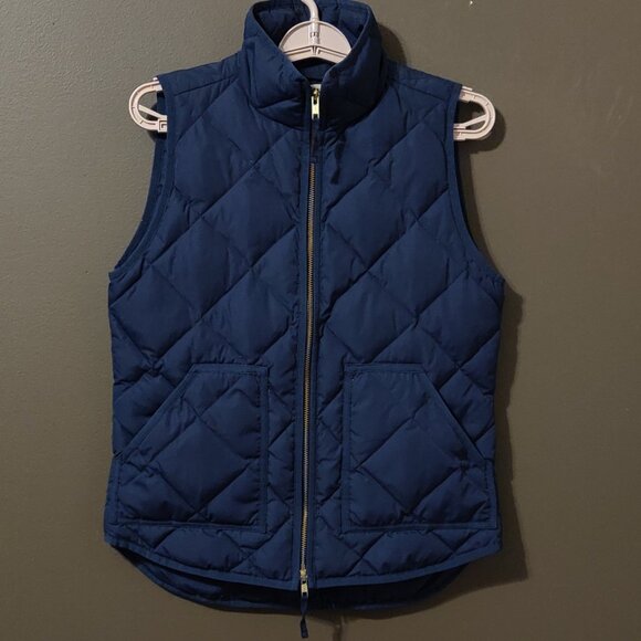 J. Crew Women's Quilted Down Vest Navy Blue SIZE XS - Picture 1 of 7